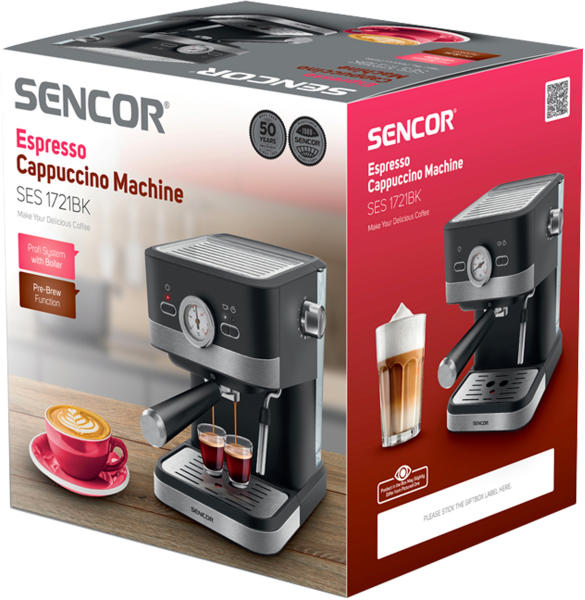 Sencor SES 1721BK Eszpresszó kávéfőző – Újracsomagolt termék